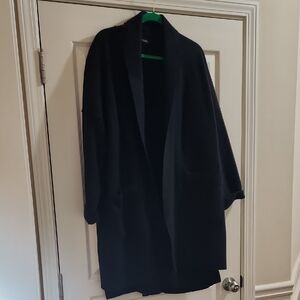 Eileen Fisher Chic Black Open Front wool coat